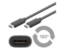 USB 3.1 SuperSpeed kabel - 2 x USB-C han (3A), Sort (3m)