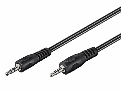 Audiokabel - 2 x 3,5mm stereo JACK han, Sort (10m)
