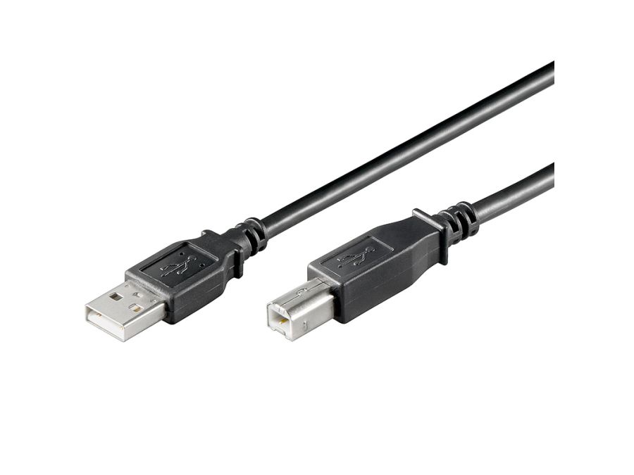 USB 2.0 kabel - A han til B han, Sort, HQ (3m)