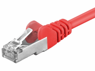 FTP netværkskabel - Skærmet CAT5e, 2xRJ45, RØD (1m)