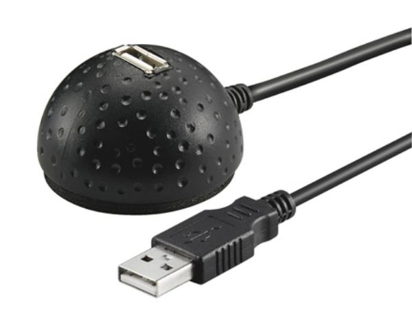 USB 2.0 forlængerkabel - A han til A hun desktop, Sort (1,5m