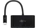 USB-C hub - 1 x USB-C til 4 x USB-A 3.0, Sort