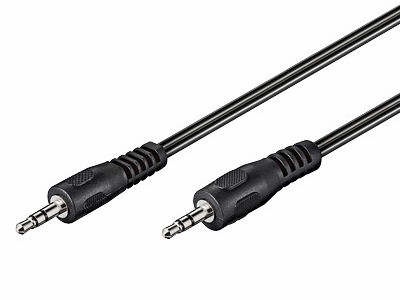 Audiokabel - 2 x 3,5mm stereo JACK han, Sort (1,5m)