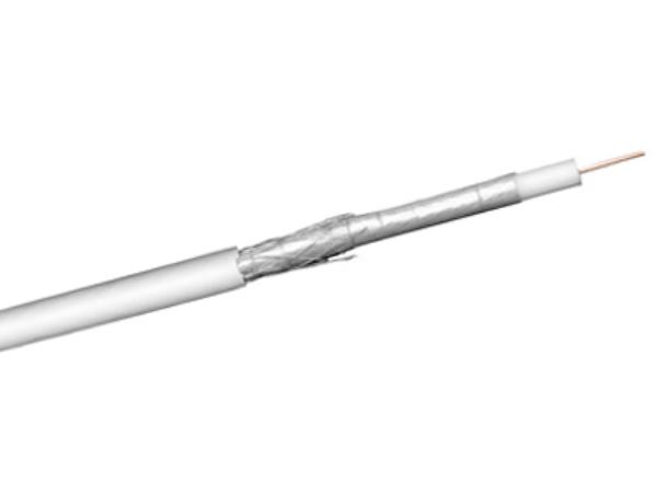 COAX antennekabel - 75ohm 2 skærm CCS Hvid Ø7mm (metervare)