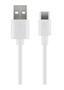 USB 2.0 kabel - A han til USB-C han, 3A, Hvid (1m)