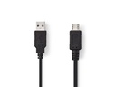 USB 2.0 kabel - A han til micro A han, Sort (2m)
