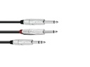 Audiokabel - 6,35mm st. JACK > 2x6,35mm mono JACK han (3m)
