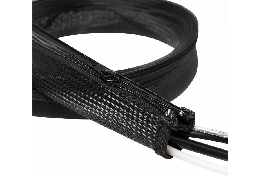 Kabelsok m. lynlås - 50mm bredde, Sort (1m)