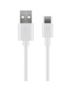 USB 2.0 kabel - A han til USB-C han, 3A, Hvid (0,5m)