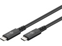 USB 4.0 Gen 3x2 kabel - 2xUSB-C han 5A (240W) Sort (0,7m)