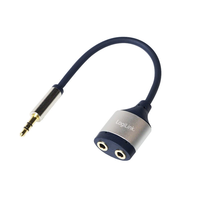 3,5mm JACK audiosplitter - JACK han til 2 x JACK hun