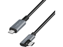 USB-C > USB-C vinklet(90°) 2xhan, 5A (PD3), sort (2m)