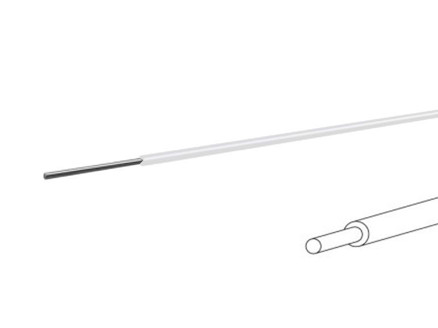 Monteringsledning - 0,2mm² massiv fortinnet CU, Hvid (100m)