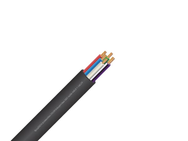 RGBW ledning til LED strips - 4x0,5mm²+1x0,75mm² (metervare)