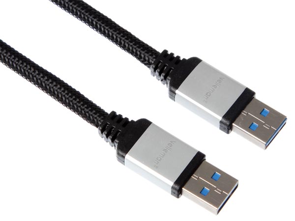 USB 3.0 kabel - A han til A han, Sort - Prof. (2,5m)