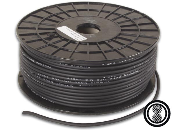 Mikrofonledning - 2 x 0,34mm² OFC Ø6mm Sort (metervare)