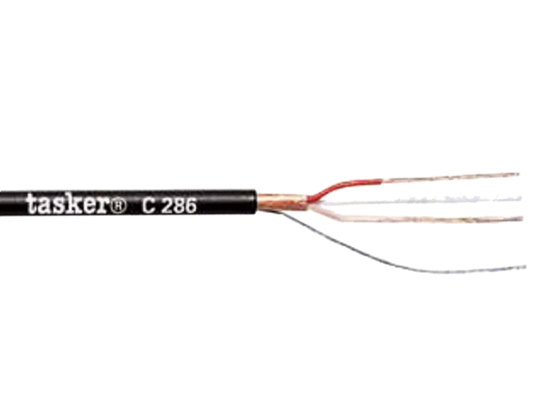 Mikrofonledning - 2 x 0,22mm² CU, Ø3,8mm Sort (metervare)