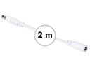 DC forlængerkabel - 5,5x2,1mm han/hun,Hvid (2m)