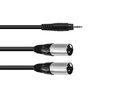 Audiokabel - 3,5mm stereo JACK han til 2 x XLR han (3m)
