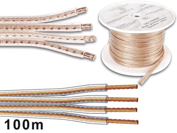 Højttalerledning - 4x1,5mm², Transparent (metervare)