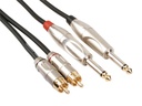 Audiokabel - 2 x 6,35mm mono JACK han > 2 x RCA han (5m)