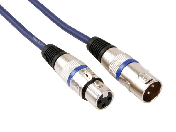 Prof. DMX kabel - 3P XLR han/hun (1m)