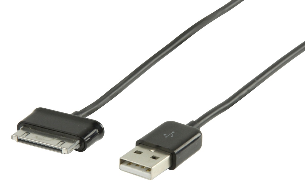 USB 2.0 kabel - A han til Samsung Galaxy Tab, Sort (1m)