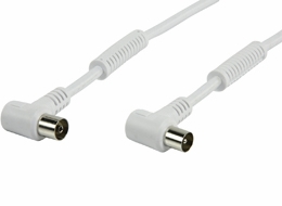 Antennekabel - 90° COAX han/hun, RG59 støjfiltre (1,5m)