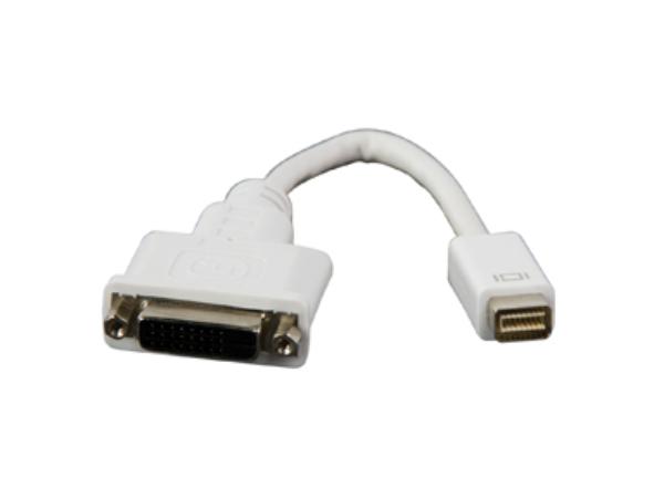 DVI adapter - MINI DVI han til DVI-D(24+1) hun, Hvid (0,2m)