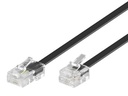 ISDN telefonledning - RJ11(6P4C) til RJ45(8P4C), Sort (3m)