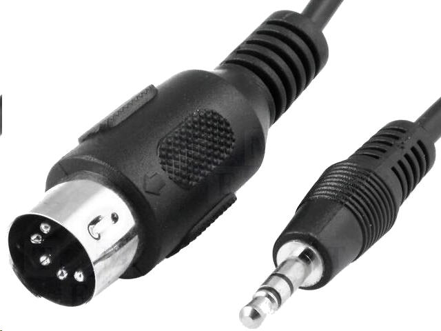 DIN kabel - 5P DIN han til 3,5mm St. JACK han (3-5-2) (1,2m)