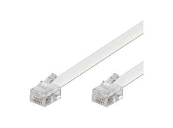 Telefonledning - 2 x RJ11(6P4C) han, Hvid (15m)