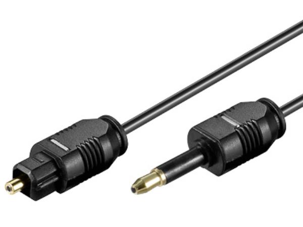 Optisk kabel - TOSLINK han til 3,5mm ministik han (1m)