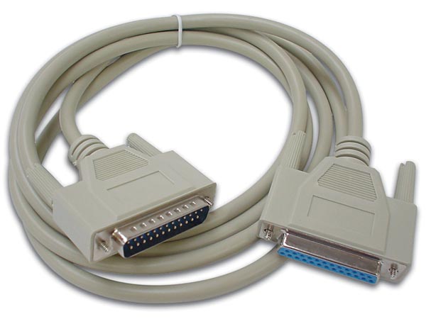 Parallel kabel - SUBD25 han til SUBD25 hun (1,8m)