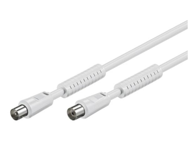 Antennekabel - COAX han til COAX hun, RG59 støjfiltre (5m)