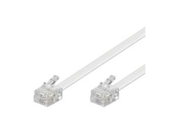 Telefonledning - 2 x RJ11(6P4C) han, Hvid (10m)