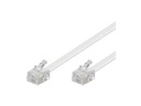 Telefonledning - 2 x RJ11(6P4C) han, Hvid (10m)