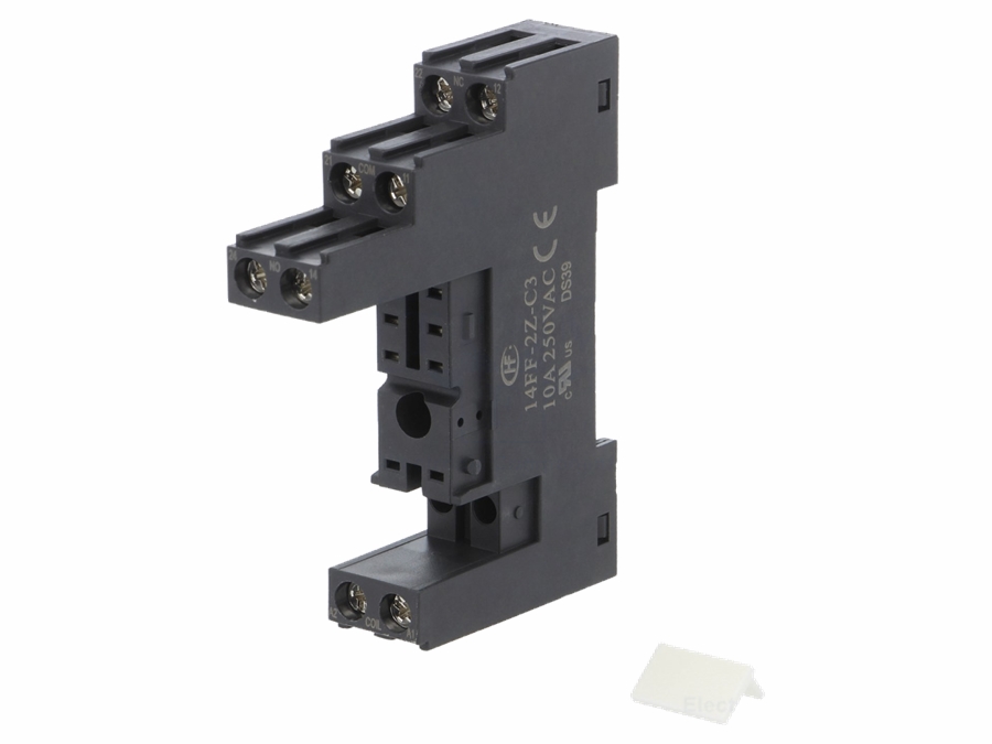 DIN-skinne sokkel til 8-ben 5mm relæ - 10A / 250Vac