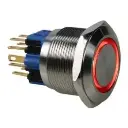 ProSwitch - Vandalsikret stålkontakt, 1P ON-(ON) Ø25 RØD