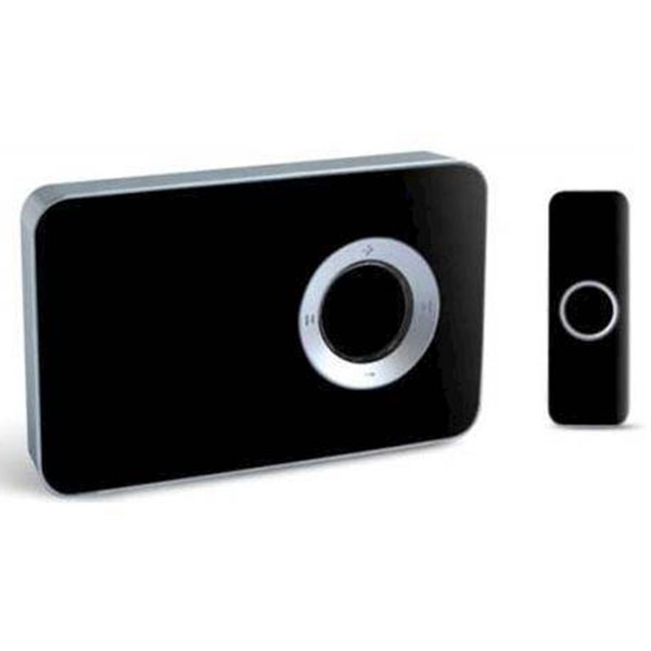 Trådløs dørklokke inkl. 1 ringetryk - sort