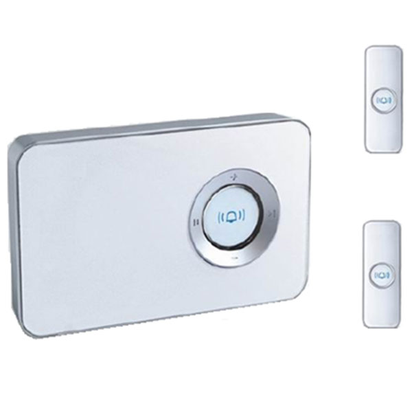 Trådløs dørklokke inkl. 2 ringetryk - hvid