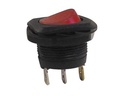 Vippekontakt - 1P OFF-ON, 6A-250V, RØD neon (Ø20mm hul)