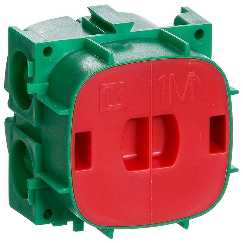 LK Fuga grøn indmuringsdåse 1 modul 49mm dyb