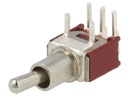 Miniature vippekontakt - 1P ON-OFF-ON, u. gevind, kort arm