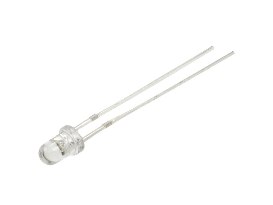 3mm HB LED - Rund, Varm Hvid vandklar (8000mcd 30°)