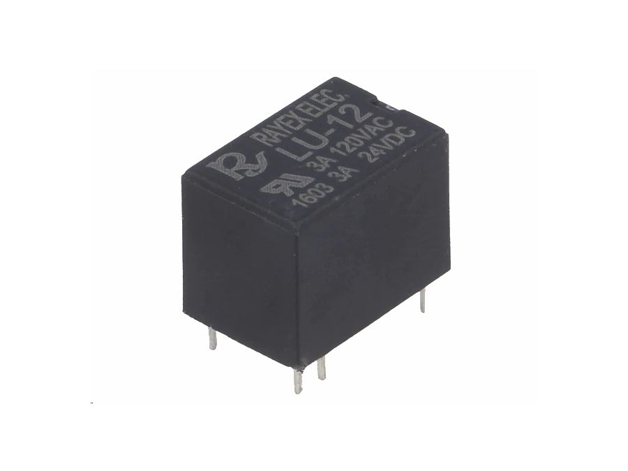 Miniature relæ - 12VDC / 3A, 1 x skifte (SPDT), 2,54mm