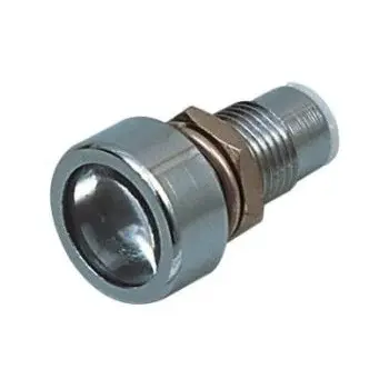 Monteringsholder til 5mm LED - Krom, Glaslinse (IP67)