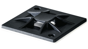 Selvklæbende holder t. kabelstrips - 19x19mm, Sort (1 stk.)