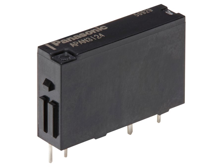 Vertikalt relæ - 24VDC / 5A, 1 x slutte (SPST-NO)