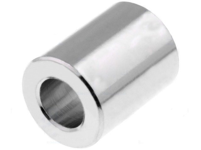 M5 afstandsstykke u. gevind - L10mm, Forniklet messing